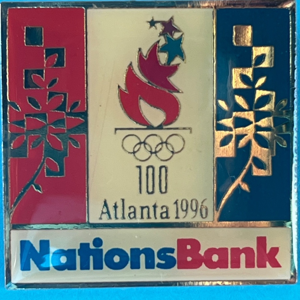 Set of  5 Atlanta 1996 Summer Olympics Lapel Hat trading Pins Texaco NationsBank - Picture 3 of 14